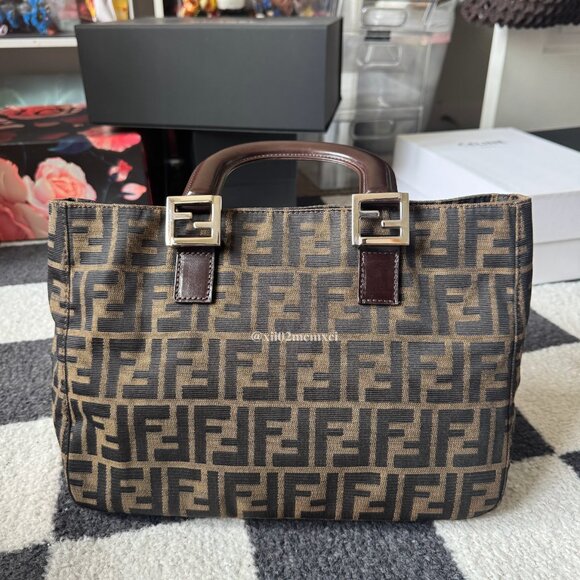 FENDI ZUCCA TOTE BAG VINTAGE - Picture 2 of 11